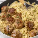 One Pan Chicken Meatballs with Orzo
