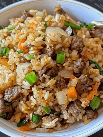 Onion Beef Fried Rice