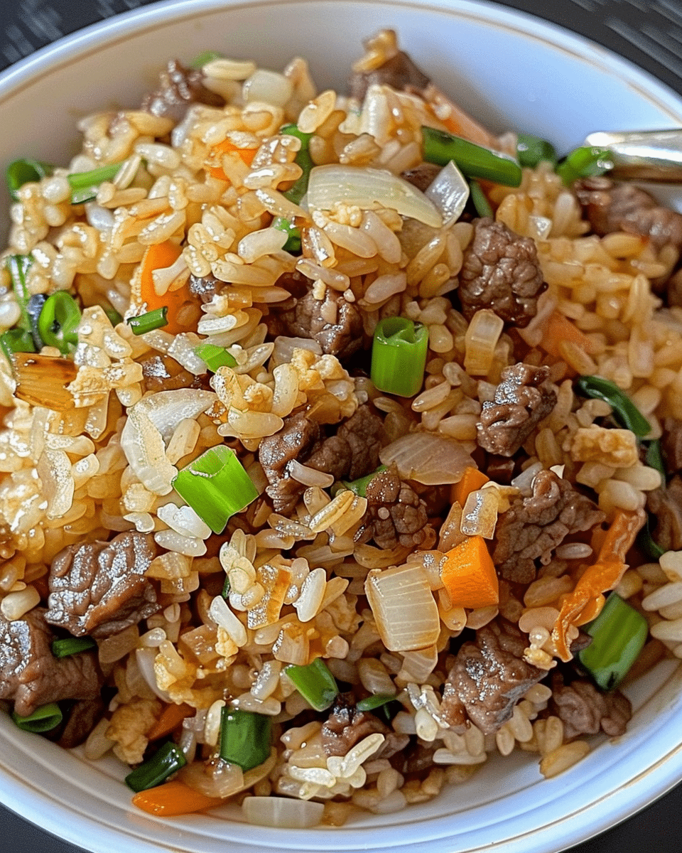 Onion Beef Fried Rice