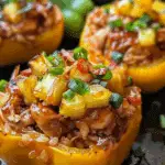 Pineapple Teriyaki Chicken Stuffed Bell Pepper