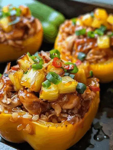 Pineapple Teriyaki Chicken Stuffed Bell Pepper