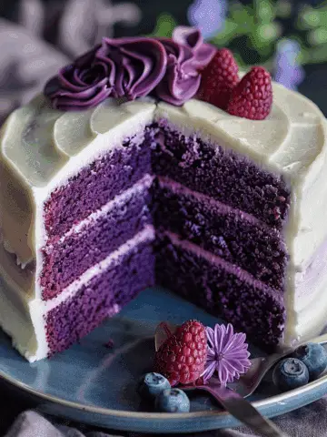 Purple Velvet Cake with Cream Cheese Frosting