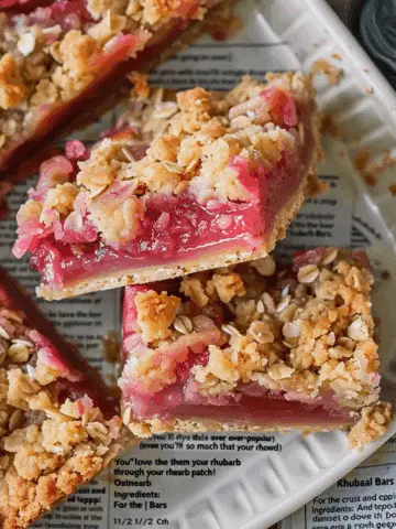 Rhubarb Oatmeal Bars
