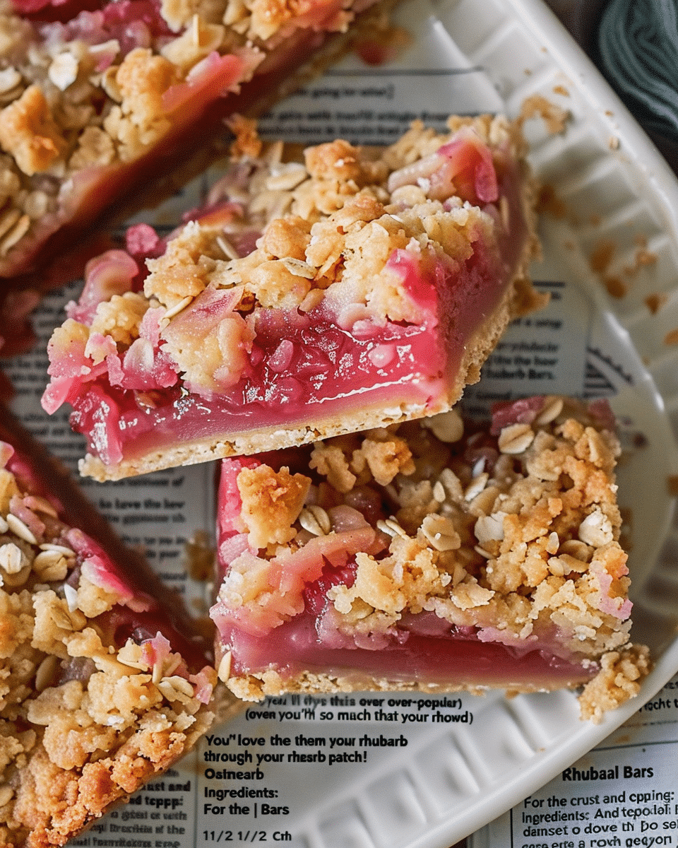 Rhubarb Oatmeal Bars