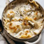 Roasted Garlic White Chicken Lasagna Soup