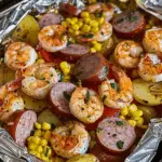 Shrimp, Corn, Potatoes, and Smoked Sausage Foil Pack