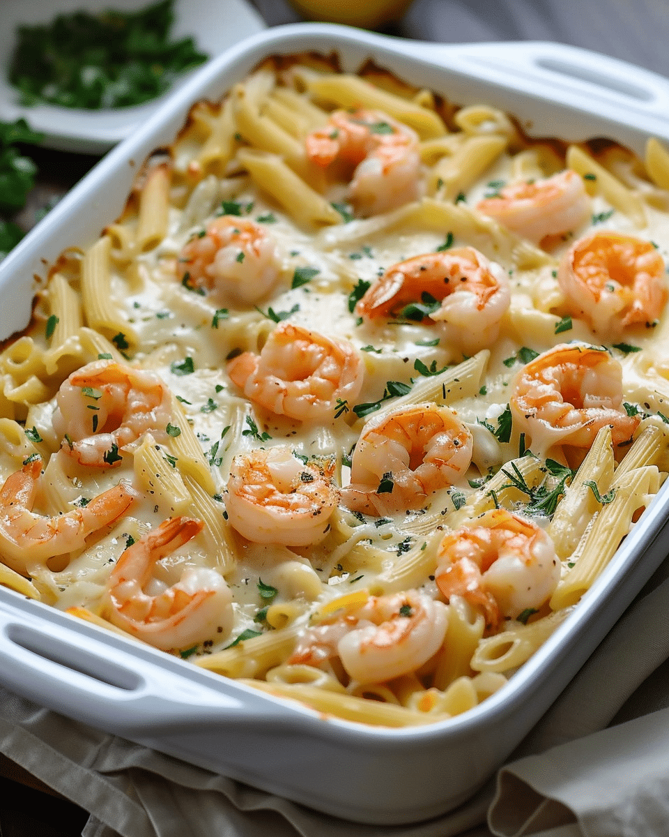 Shrimp Scampi Pasta Bake