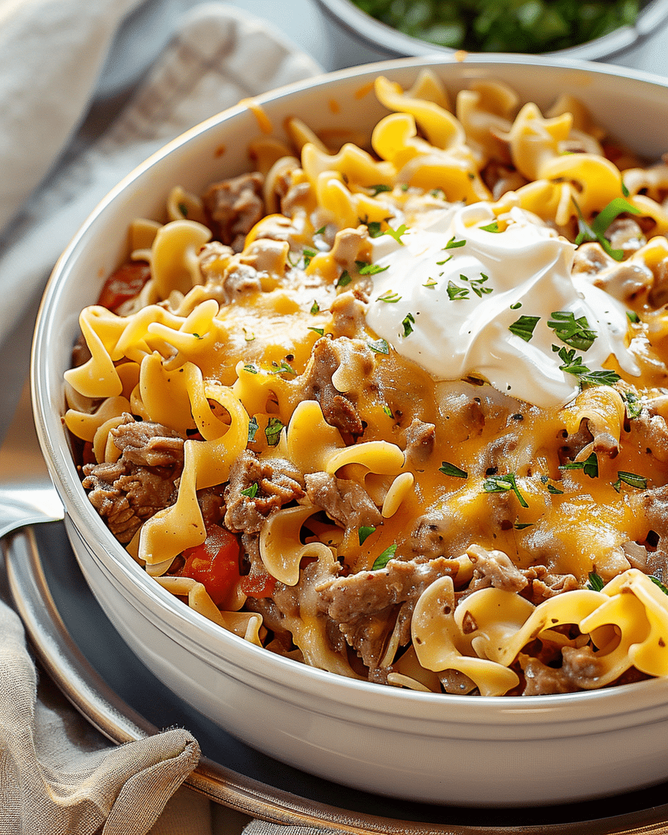 Sour Cream Beef Noodle Casserole