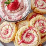 Strawberry Banana Pudding Cookies with Cheesecake Dip