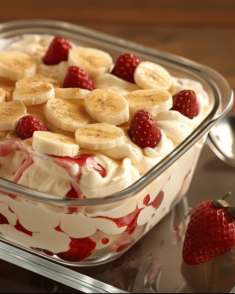 Strawberry Banana Pudding Dessert
