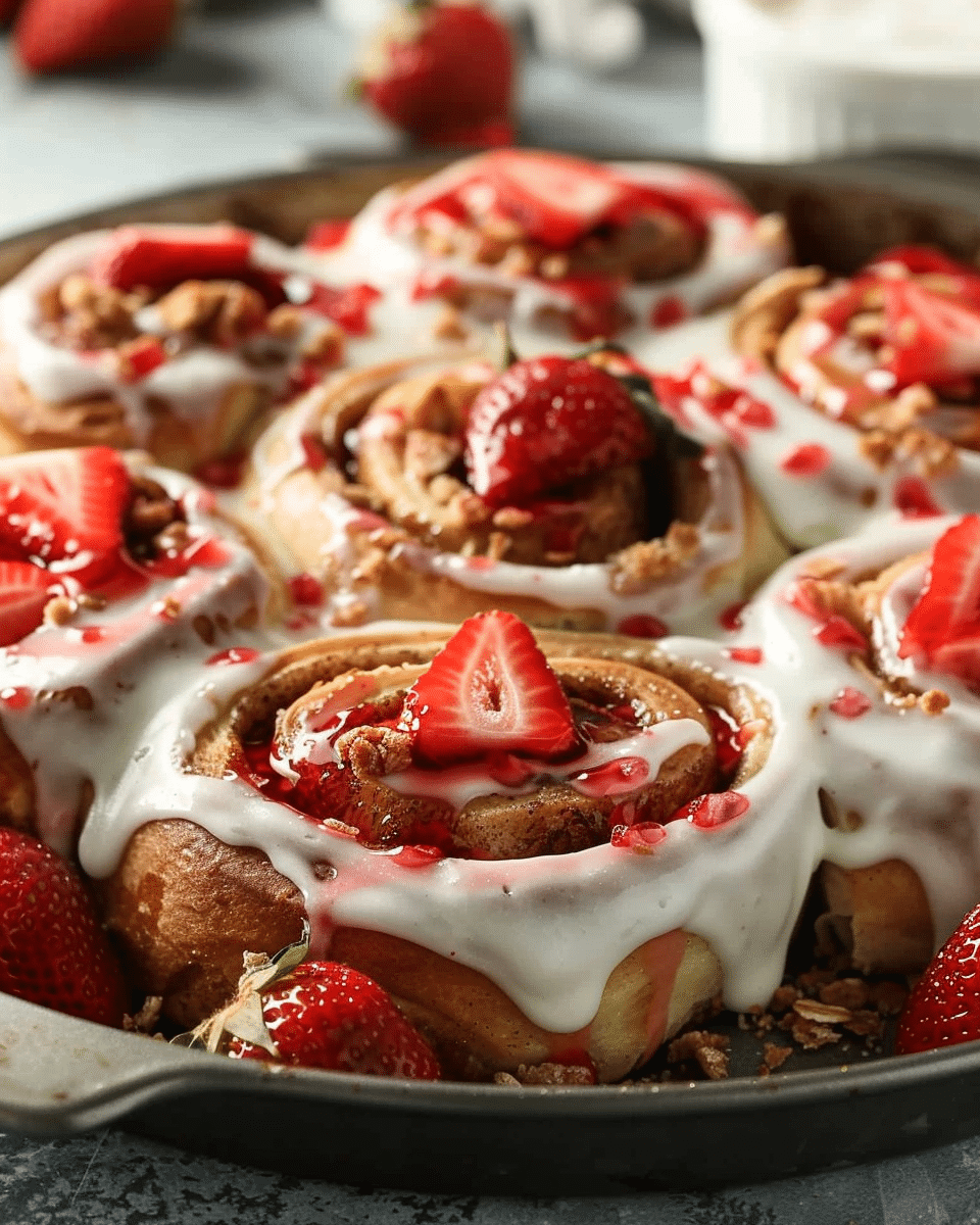 Strawberry Cheesecake Cinnamon Rolls
