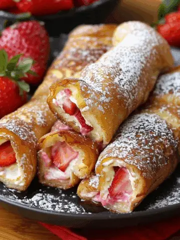 Strawberry Cream Cheese French Toast Roll-Ups