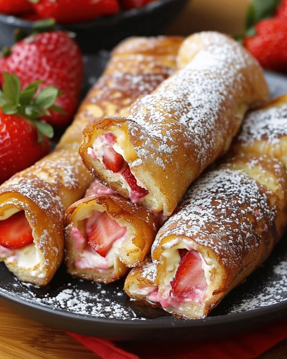 Strawberry Cream Cheese French Toast Roll-Ups