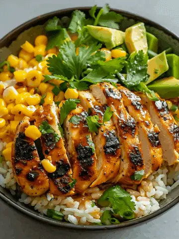 Street Corn Chicken Rice Bowl