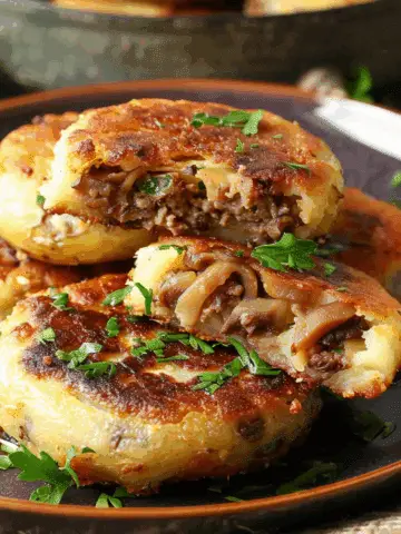 Stuffed Potato Cakes (Meat, Mushrooms)