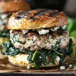 Turkey Spinach Feta Burgers