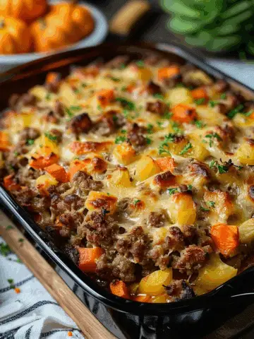 Amish Hamburger & Fall Veggies Bake