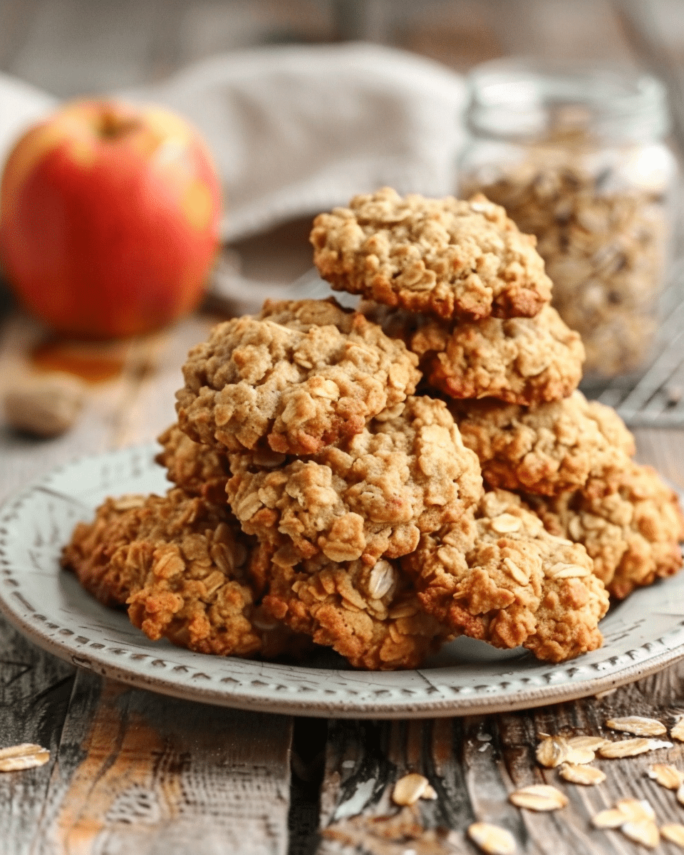 Apple Peanut Butter Oatmeal Cookies