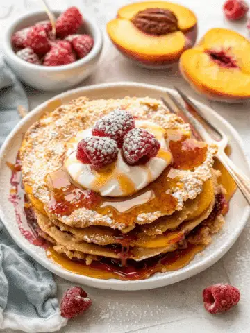 Banana Cinnamon Yogurt Pancakes (No Flour Needed)
