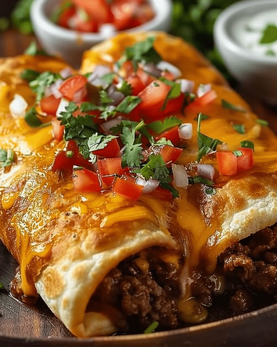 Beef and Cheese Chimichangas