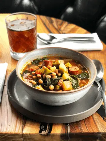 Black-Eyed Pea Soup with Sausage & Collard Greens