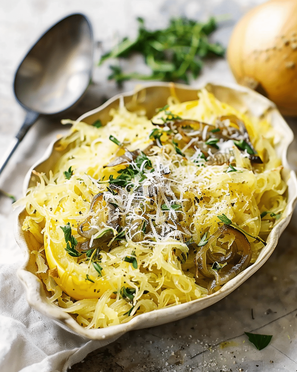 Caramelized Onion Spaghetti Squash