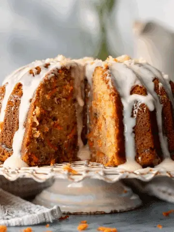 Carrot Pound Cake with Vanilla Glaze
