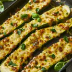 Cheesy Garlic Zucchini Steaks