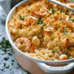 Cheesy Scalloped Crab and Shrimp Casserole