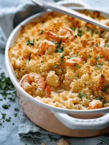 Cheesy Scalloped Crab and Shrimp Casserole