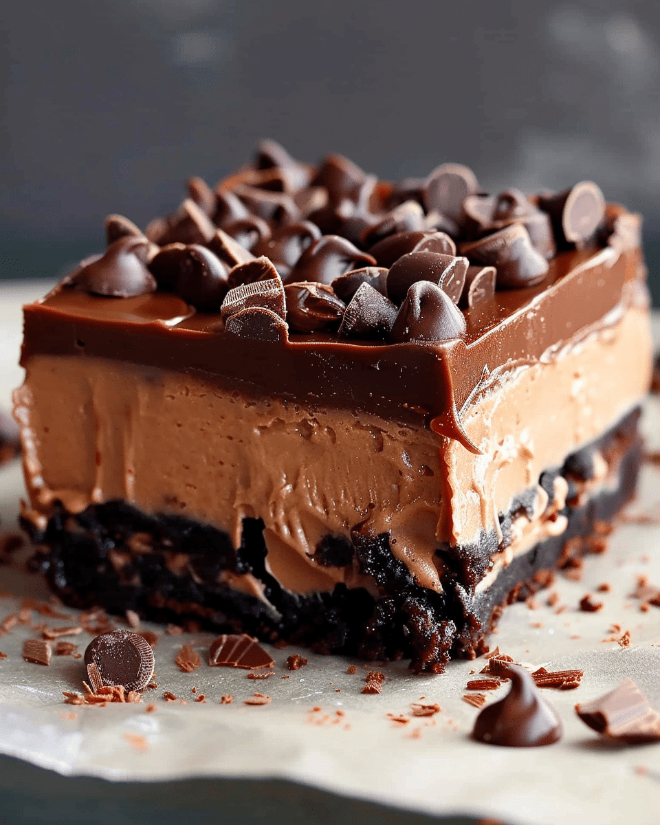 Chocolate No-Bake Cheesecake Bars