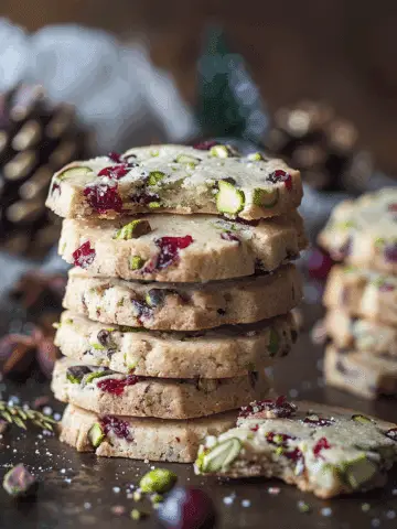 Cranberry Pistachio Shortbread Cookies