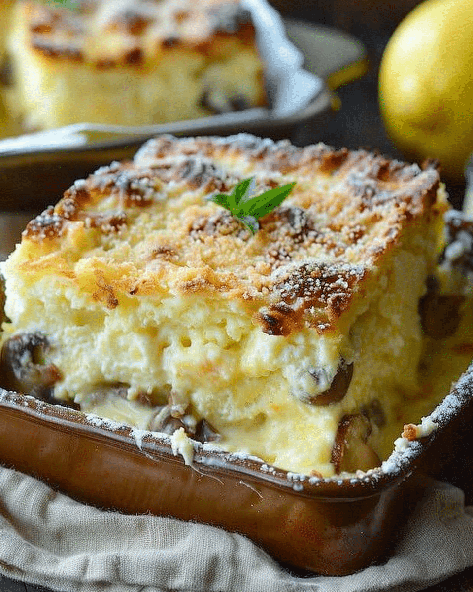 Creamy Lemon Custard Cake