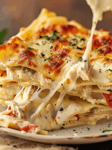 Creamy White Cheese Chicken Lasagna
