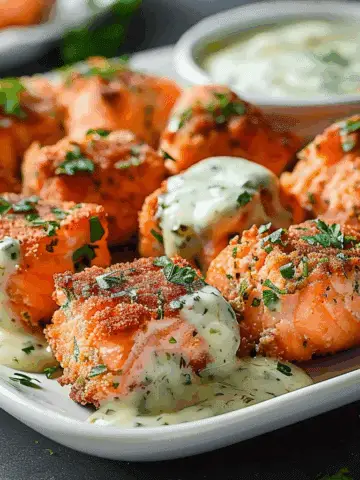Crispy Salmon Bites with Sauce