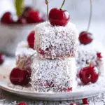 Fresh Cherry and Coconut Lamingtons