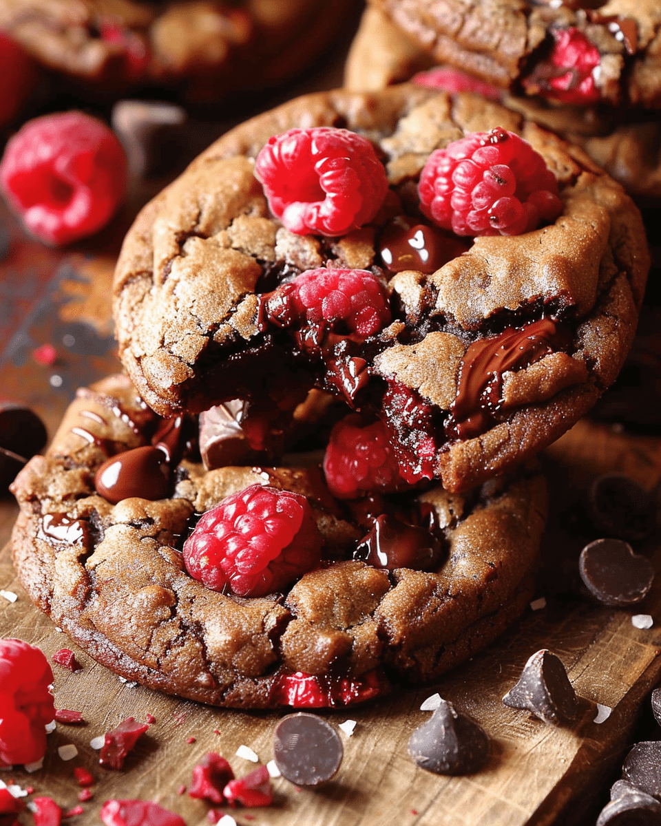 Fudgy Chocolate Cookies with Raspberry