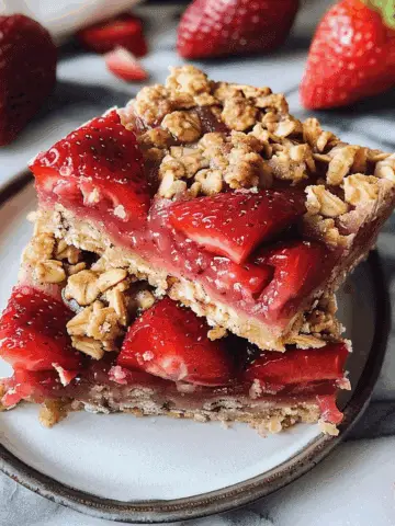 Healthy Strawberry Oatmeal Bars (Gluten-Free + Vegan)