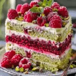 Heavenly Pistachio Raspberry Dream Cake