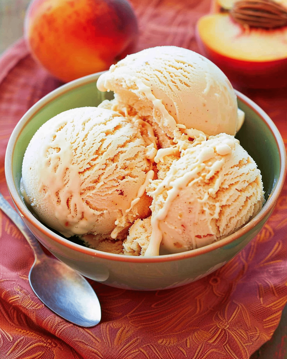 Homemade Peach Ice Cream