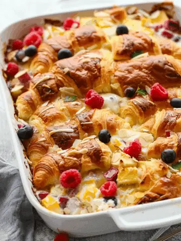 Irresistible Overnight Croissant Breakfast Casserole