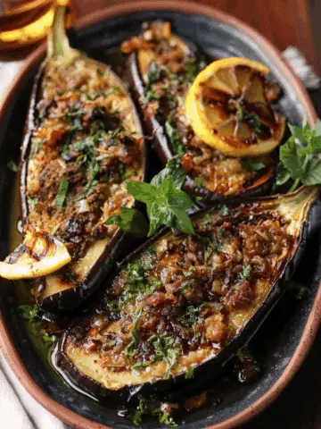 Lemon Garlic Roasted Eggplant