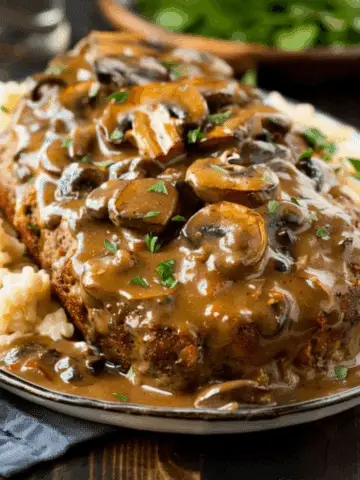 Meatloaf with Mushroom Gravy