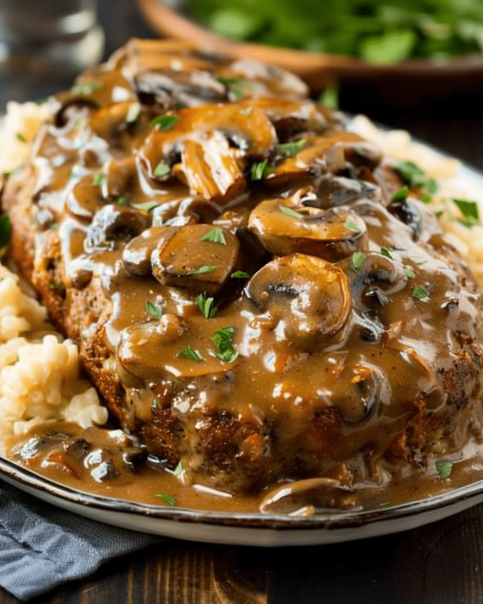 Meatloaf with Mushroom Gravy