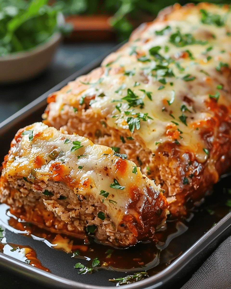 Melt-in-Your-Mouth Garlic Parmesan Chicken Meatloaf