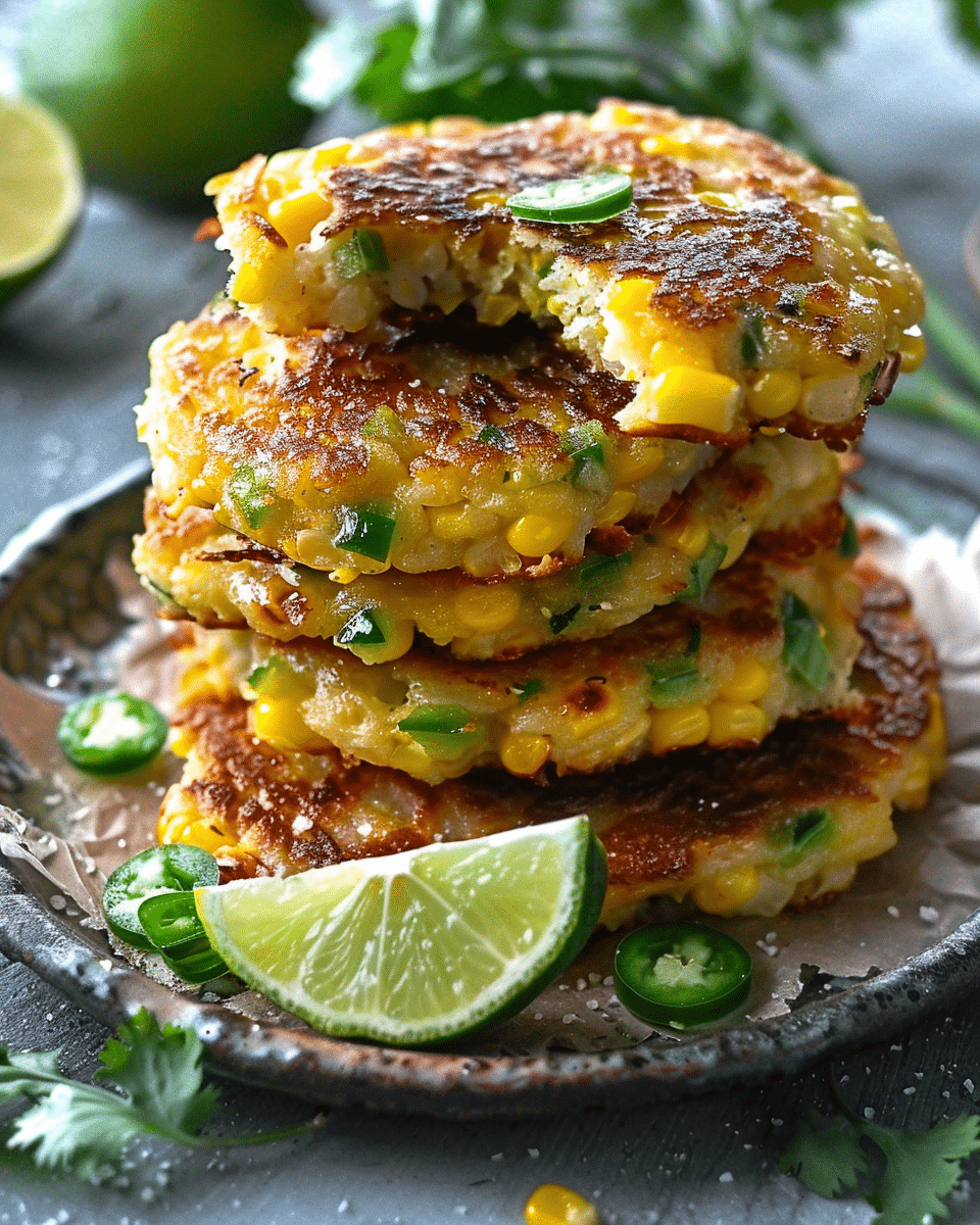 Mexican Corn Cakes with Jalapeño & Lime