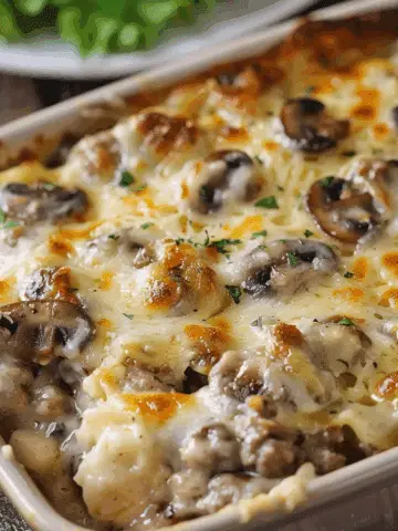 Mushroom and Swiss Burger Casserole