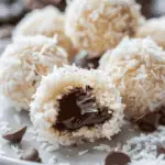 No Bake Coconut Cookie Balls with Chocolate Centers