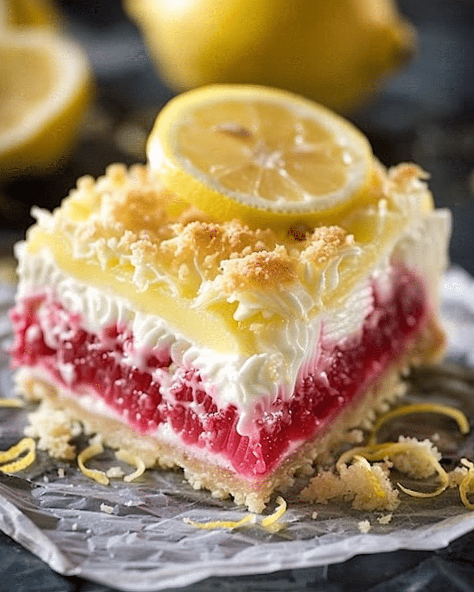 No-Bake Rhubarb and Lemon Velvet Bars