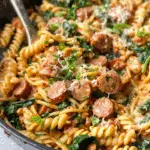 One-Pot Cheesy Chicken Pasta with Spinach and Sausage